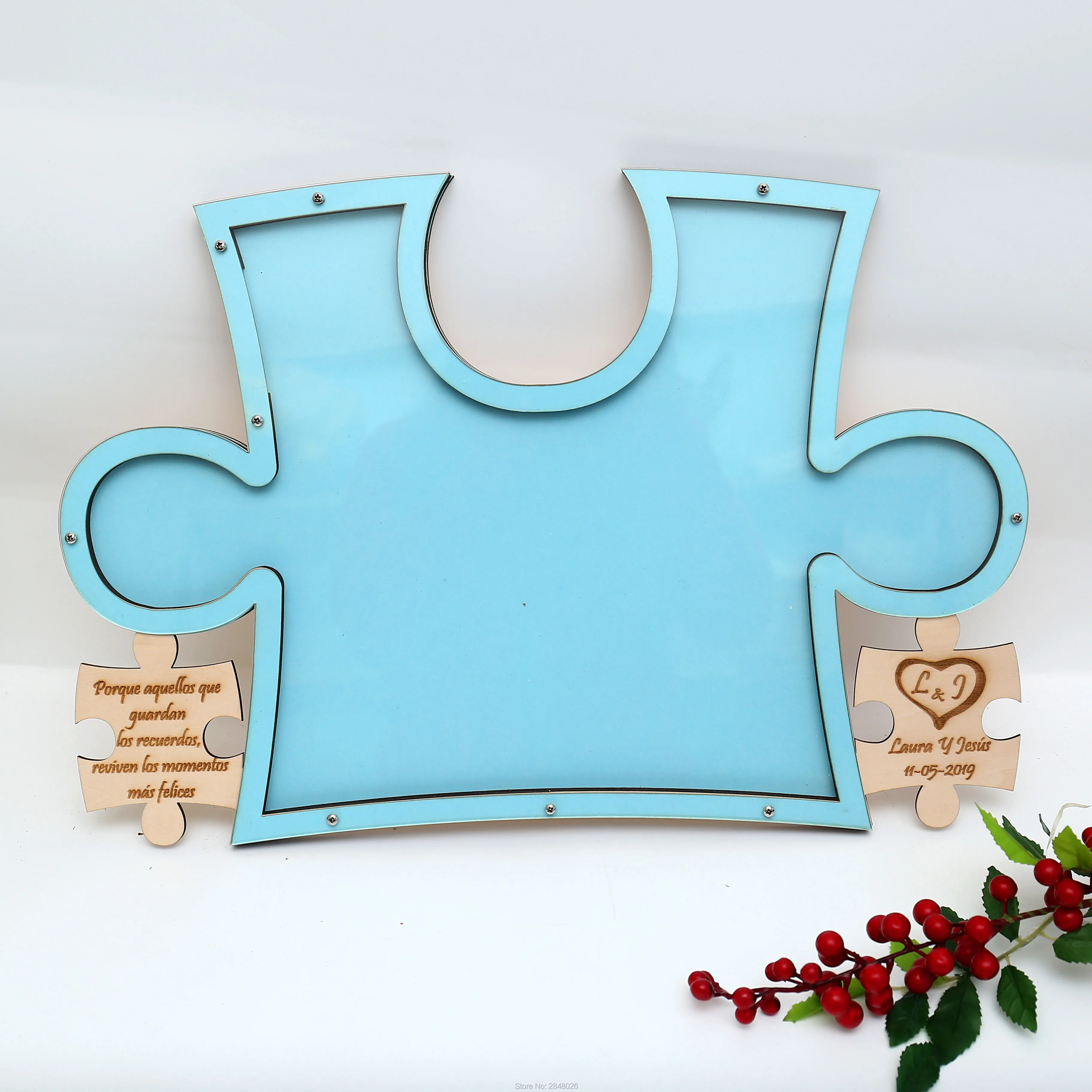 Wooden Wedding Puzzle Guest Book, Jigsaw Drop Box, Jigsaw Puzzle Drop box, Guest Book Alternative, Jigsaw Guest Book.