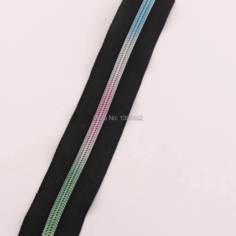 10Yards rainbow color Nylon Teeth Zipper DIY Zippers for Sewing  Leather bag garment accessories for clothing