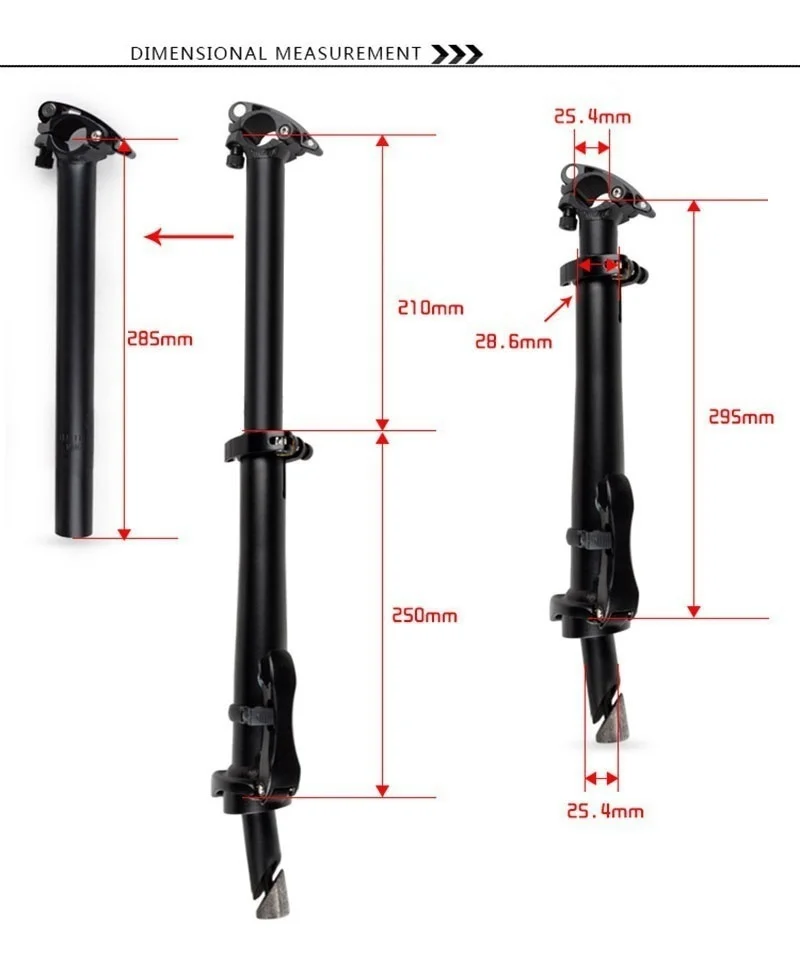 Folding Bike Adjustable Stem, Alloy Aluminum, Quick-Release, 25.4mm with Thread, High Quality