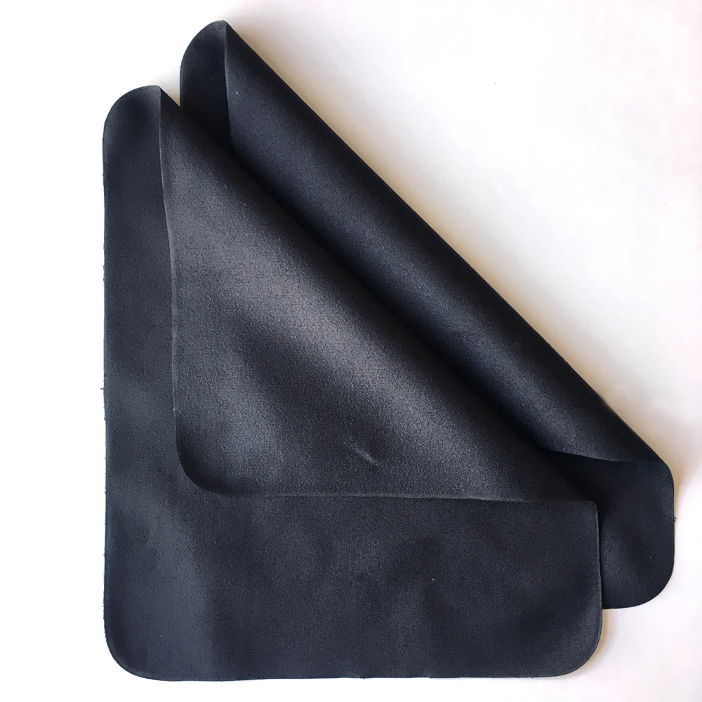 Kachawoo 175mm X 145mm 100pcs Eyewear Accessories Black Microfiber Cleaning Cloth Suede Cleaning For Glasses Customize