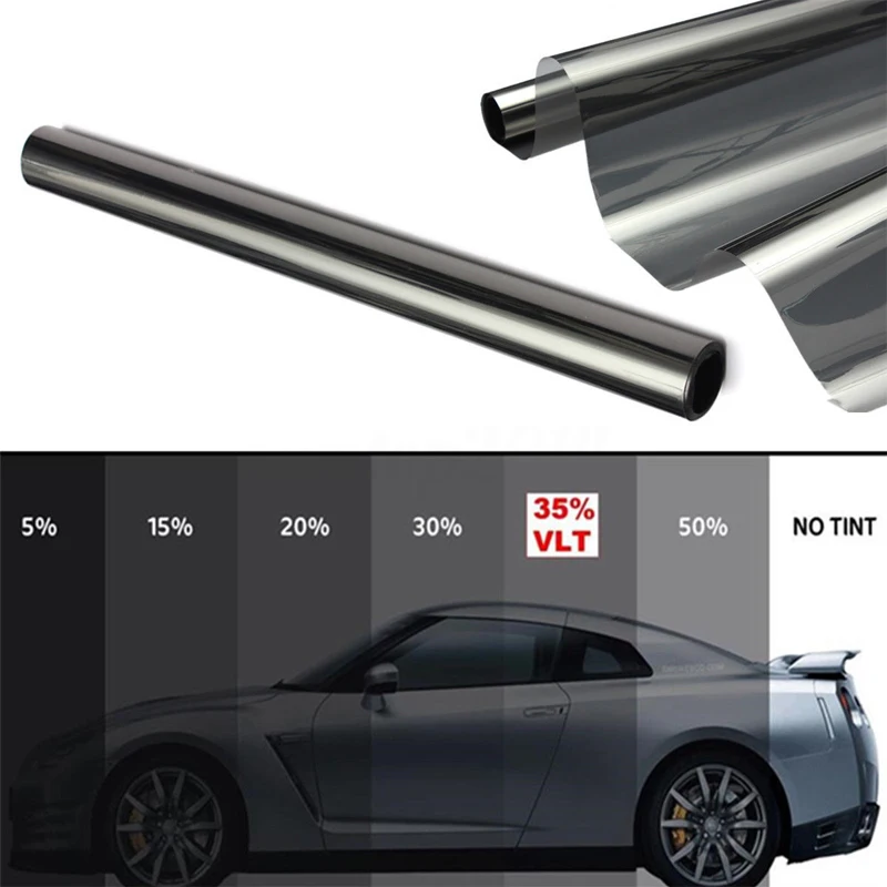 50cmX200cm Anti scratch adhesive polarizer film VLT35% Black metallized car window tint film