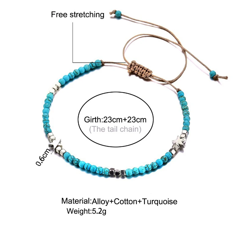 Bohemian Turquoise Beads Anklet for Women