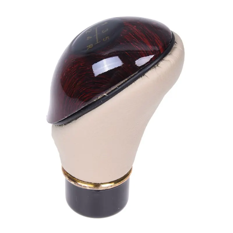 Graceful wooden and PU leather design Universal Wood Grain Leather Shift Knob for Car-Truck-Hotrod Gear Manual Gear Shift Knob