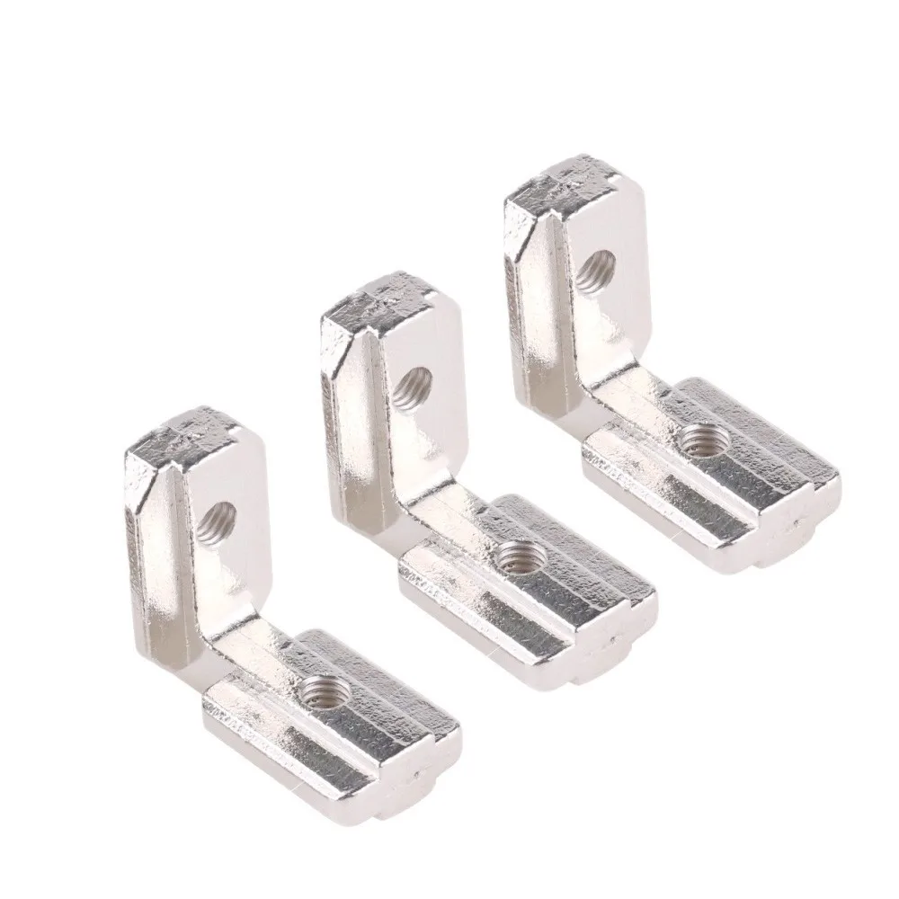 KANDE New T-slot L-type 90 degree 2020 1515 connector 20/30/40/45series bracket fasteners Eu standard aluminum profile parts