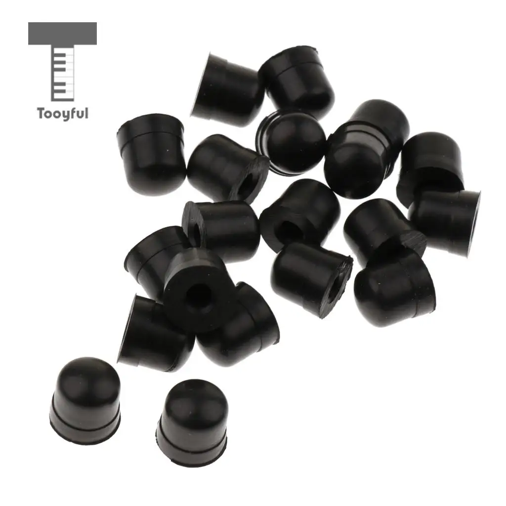 20 Pcs Silicone Trombone Slide Bow Rubber End Tip Bumper for Trombone Brass Instrument Repair Accessories Black