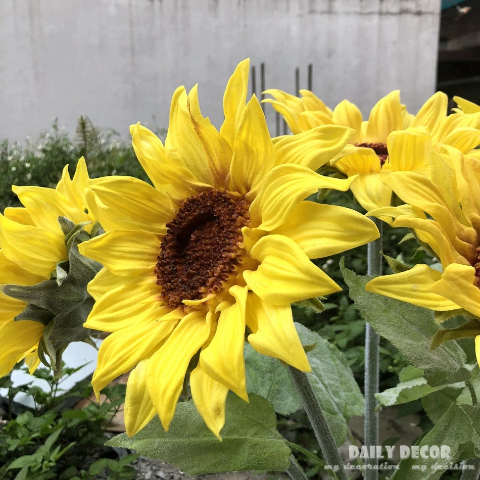 

High simulation PU 72cm yellow sunflower large Artificial Flower Home Christmas Wedding Decoration sunflowers wholesale 6pcs