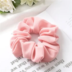 1Pc Solid Color Chiffon Satin Elastic Hair Ties For Girls Women Hair Rope Rings Scrunchies Ponytail Holder Pink Hair Accessories