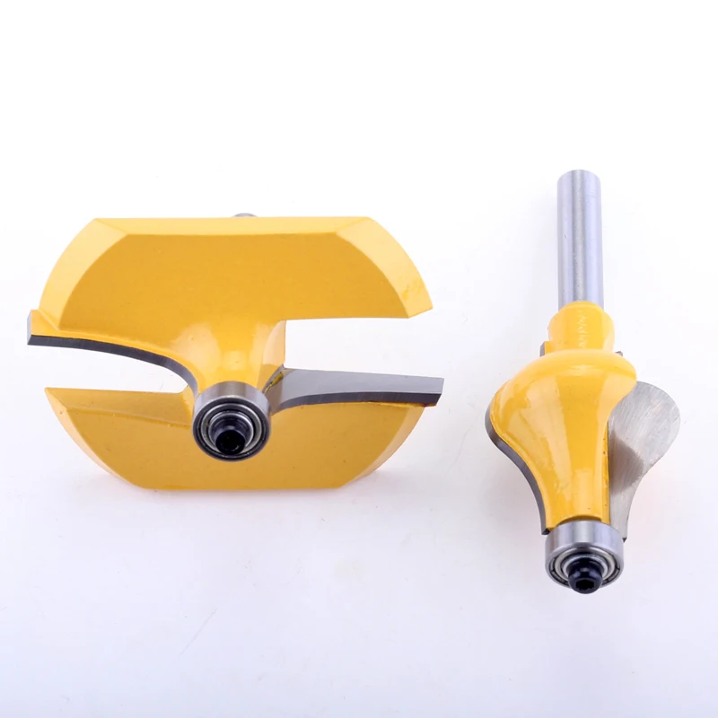 2PC 8mm Shank Handrail Router Bit Set - Standard/Flute Line knife Woodworking cutter Tenon Cutter for Woodworking Tools