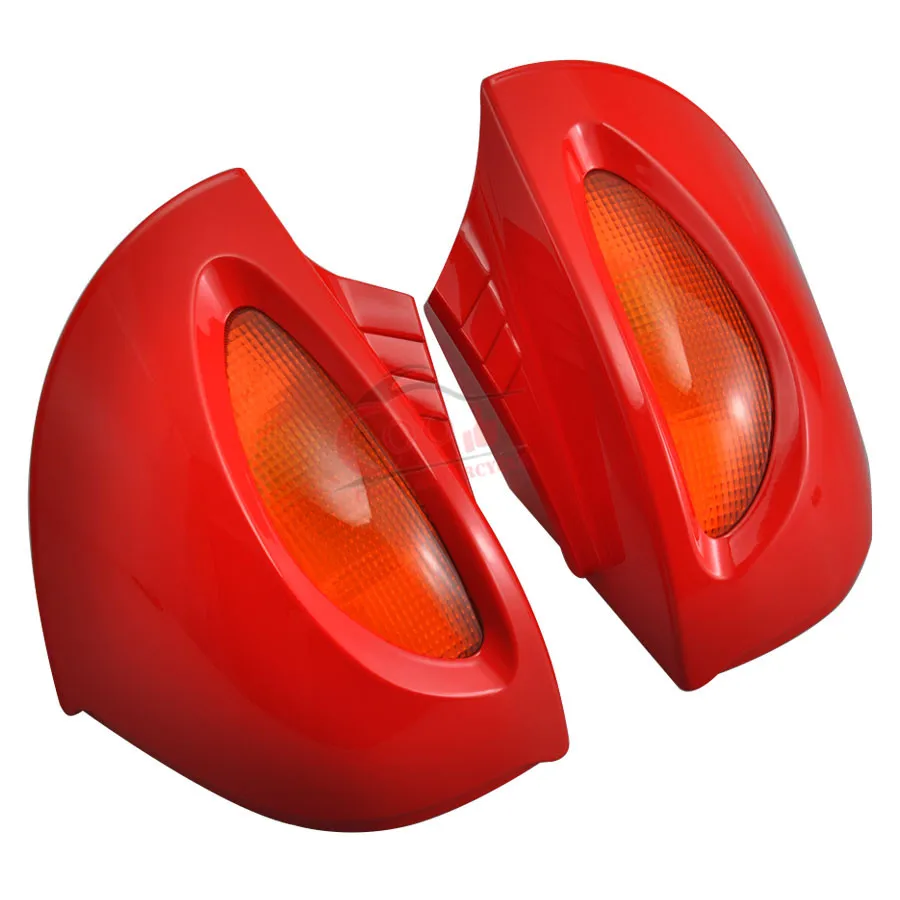 Motorcycle Left/Right Rearview Side Mirrors w/Turn Signal Lens Red For BMW R1100RT R1150RT R1100RTP