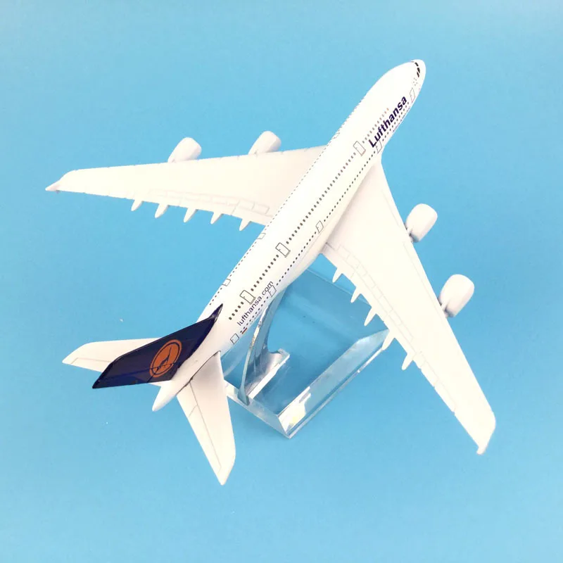 16cm Plane Airplane Model Lufthansa Airbus 380 Aircraft Model Diecast Metal Plane Airplanes Model 1:400 Plane Toy Gift