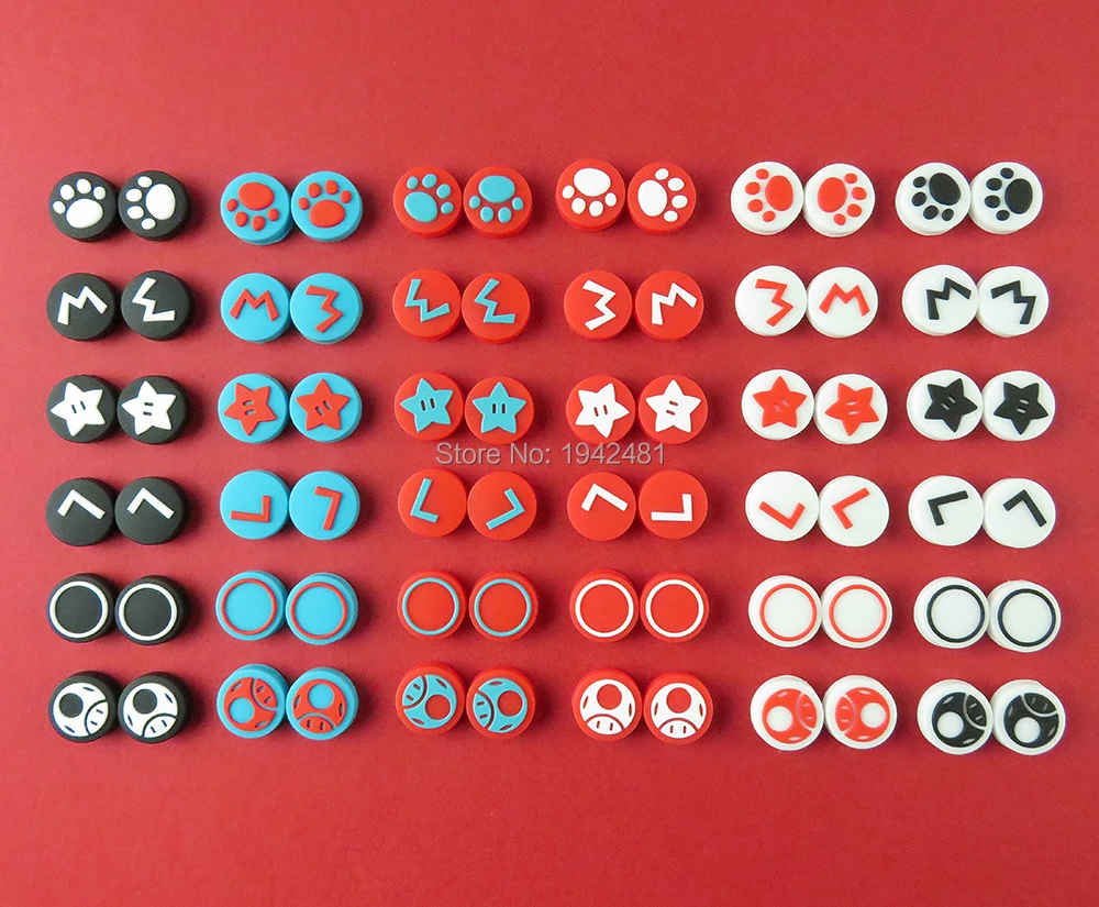 200pcs For Poke Ball Cap Skin Silicone Analog Thumb Stick Grips Caps for Nintend Switch NS Controller Sticks Cap Cover