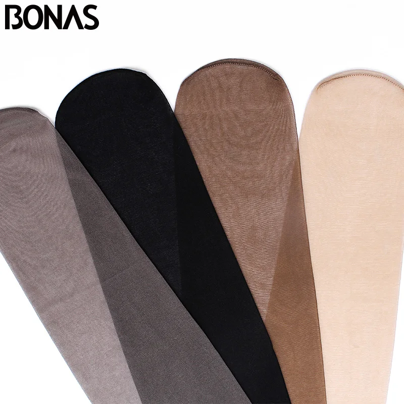 BONAS-Collants fins en nylon 12D pour femmes, 3 pièces/lot, grande taille, couleur unie, respirant, sexy