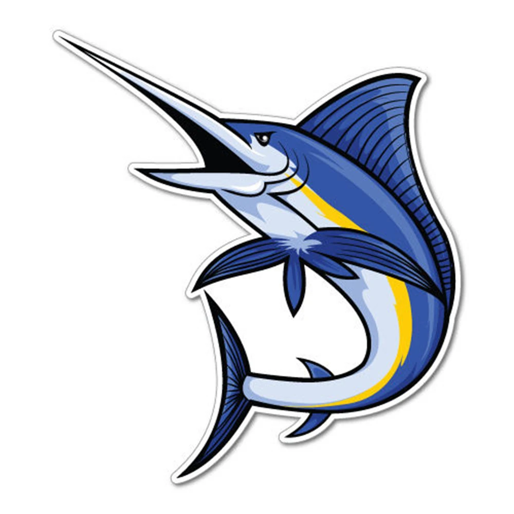 Marlin Fish Sticker Applique Boat Fishing Gear Laptop Car Bumper Vinyl Accessories Decoration