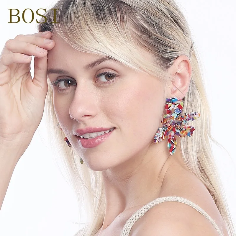 Earrings For Women Acrylic Boho Acetate Drop Dangle Geometric Earings Fashion Big Jewelry Bohemian Dangle Accessories jewellery