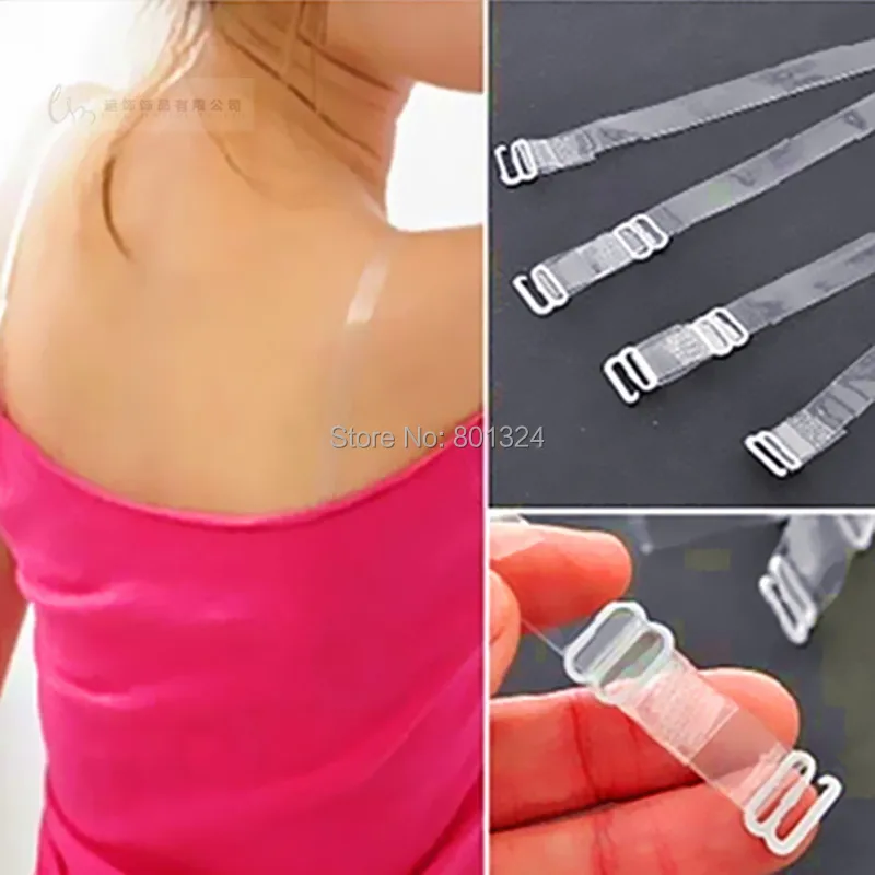 

hot -selling 5 Pair/lot Adjustable Invisible Transparent Clear Bra Strap Carefree Fish LK-JD-10001