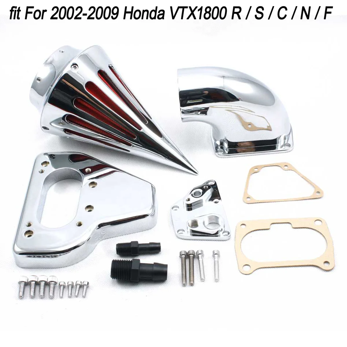 Spike Air Cleaner filter Kit K&N For 2002-2009 03 04 05 06 07 08 Honda VTX 1800 R S C N F Motorcycle Accessories Chrome / Black view 4