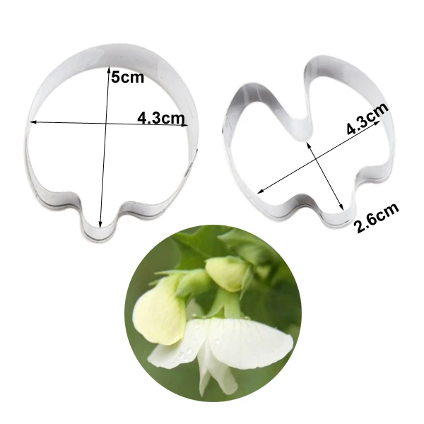 CS213 Surgar Sweet Pea Petals Veiner & Cutter Flower Petal Cutter Gum Paste Water Paper Clay Flower Mold Cake Decorating Tools