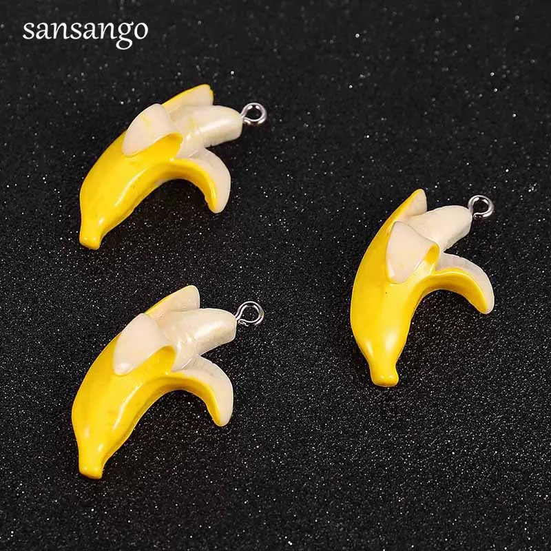 10 Piece Yellow Enamel Alloy Banana Charms Pendant For Handmade Cute Earrings Necklace Fashion Jewelry Findings