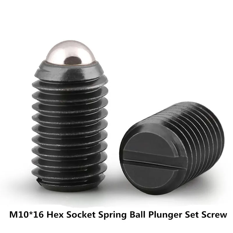 10pcs M10*16 Hex Socket Spring Ball Plunger Set Screw 10mm wave beads positioning marbles tight screws Alloy steel 12.9 grade