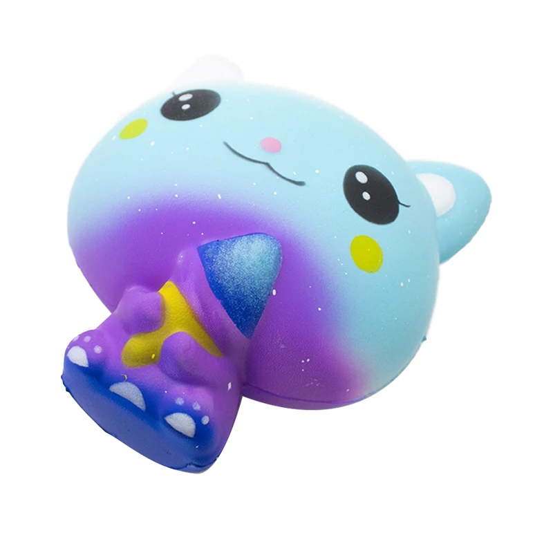 New Galaxy Ice Cream Cat Kitty Squishy Slow Rising Simulation Squeeze Decompression Kawaii Unicorn Squish Toy Stress Reliever