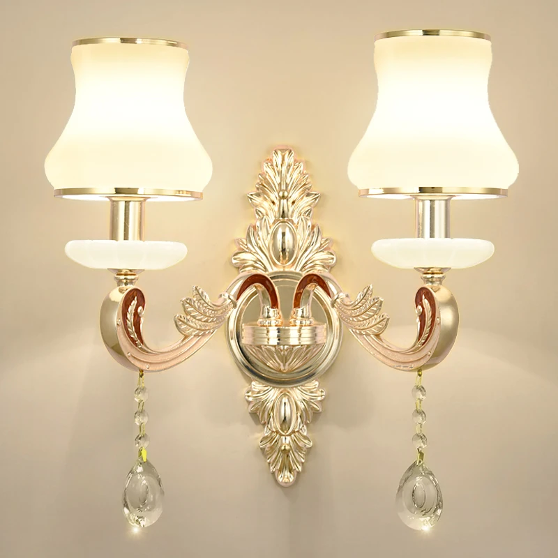 

Royal 1-2 pcs Villa Hotel Parlor Art deco Crystal Wall Lamp Indoor wall sconce light Living room Mirror side wall light fixtures