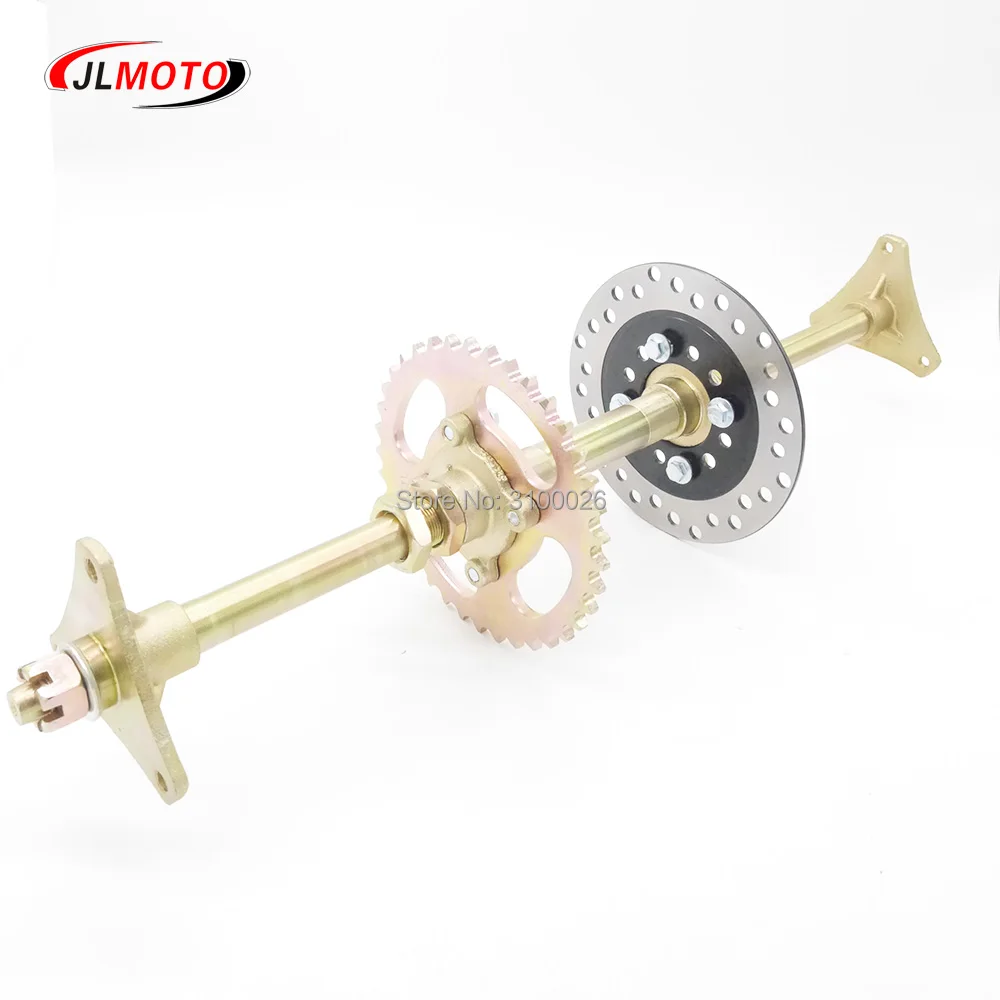 

610mm Rear Axle Assy With 428# 37T Sprocket 160mm Brake Disc M8*3 Wheel hub Fit For 50cc 49cc Electric ATV Buggy Quad Bike Parts