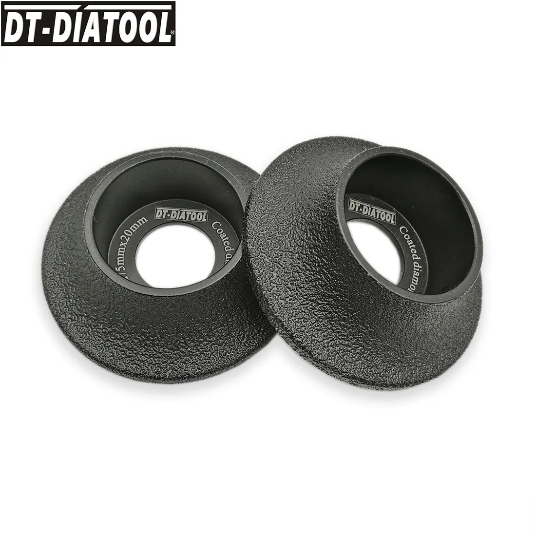 

DT 2pcs Dia 75mm/3inch Vacuum Brazed Demi-bullnose Edge Profile Diamond Grinding Wheel Grit #60 Disc for Marble Granite Quartz