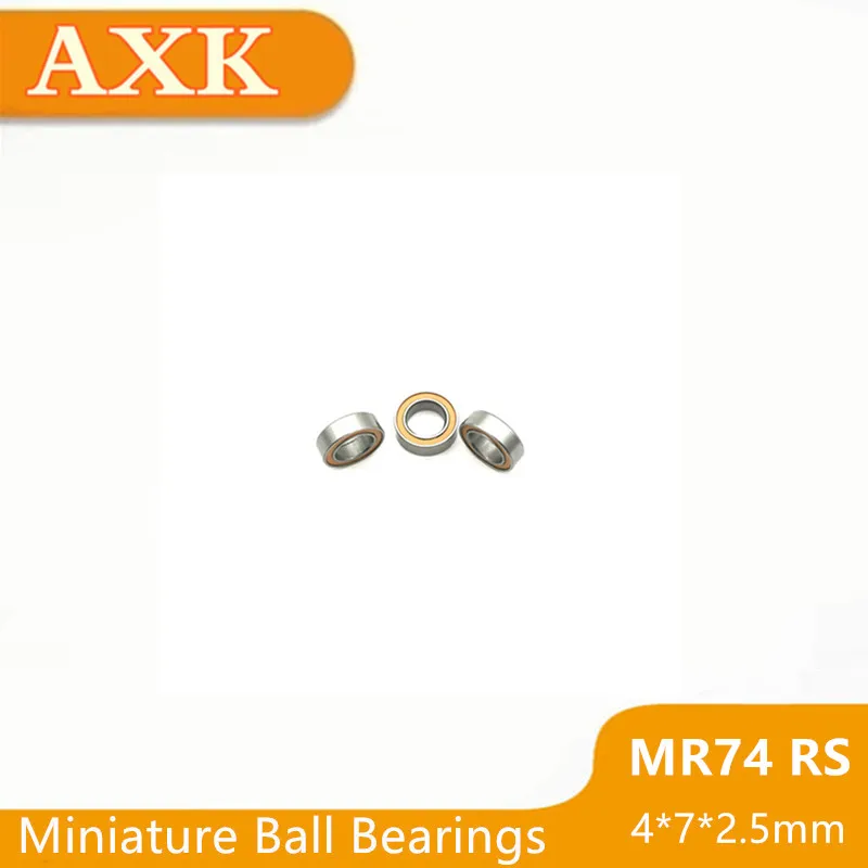 

2023 New Rushed Mr74rs Bearing Abec-3 (10pcs) 4*7*2.5 Mm Miniature Mr74-2rs Ball Bearings Rs Mr74 2rs With Orange Sealed L-740d