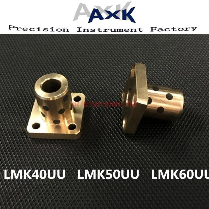 

2023 AXK Lmk40uu Lmk50uu Lmk60uu Square Flange Linear Bearing Jdb Solid Embedded Graphite Self-lubricating Oil Copper Sheath