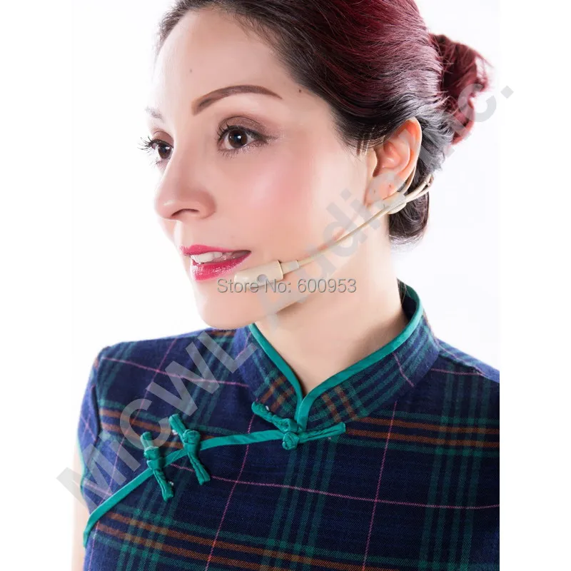 Micrófono de auriculares inalámbricos clásico para Samson AKG, Gemini, TA3F, mini XLR, 3 pines, micrófonos de actuación para escenario, color Beige, Mike