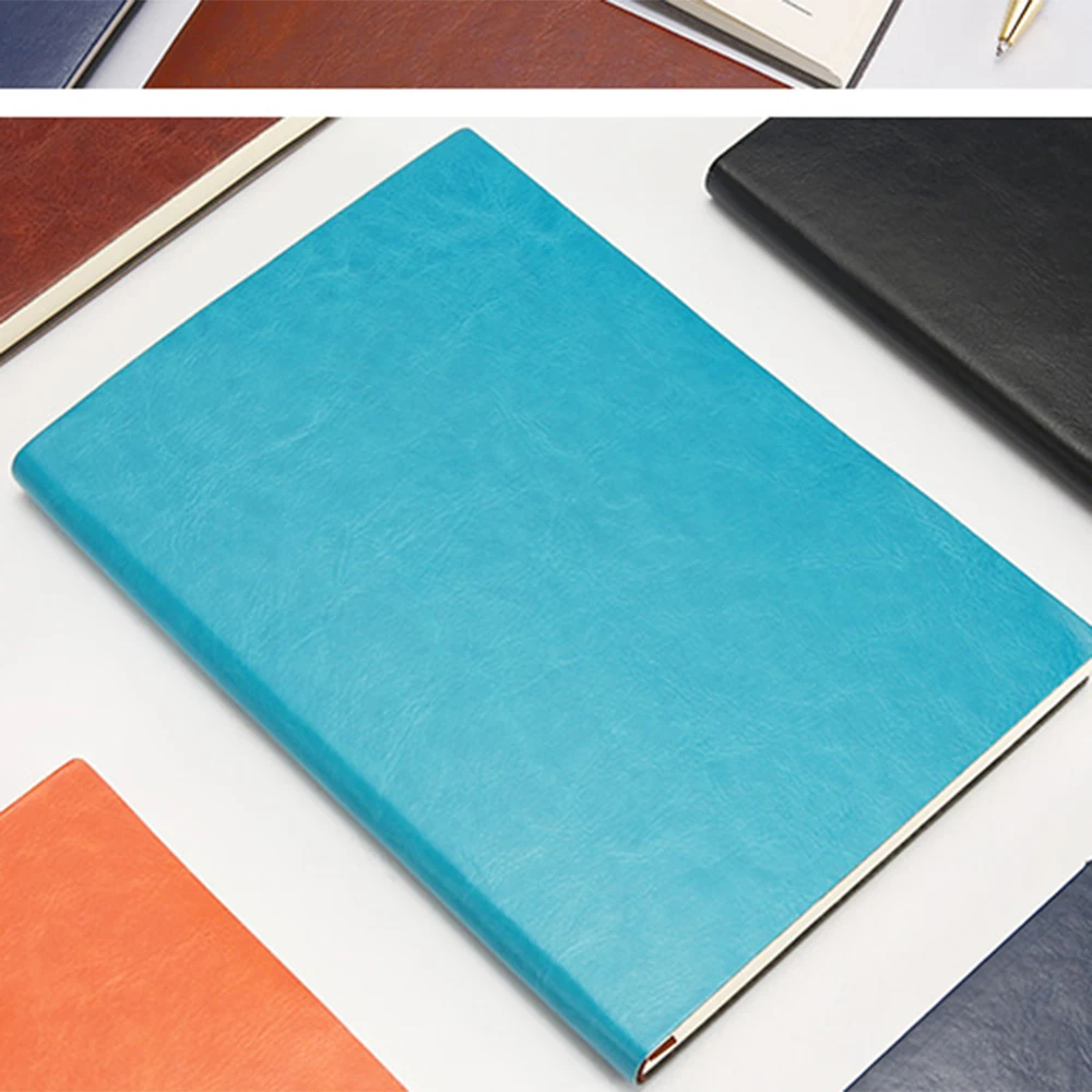 Thick Classic Notebook A5 Wide Ruled Soft Leather cover Writing Notebook 200 or 260 pages for Business  School ,Office,Home