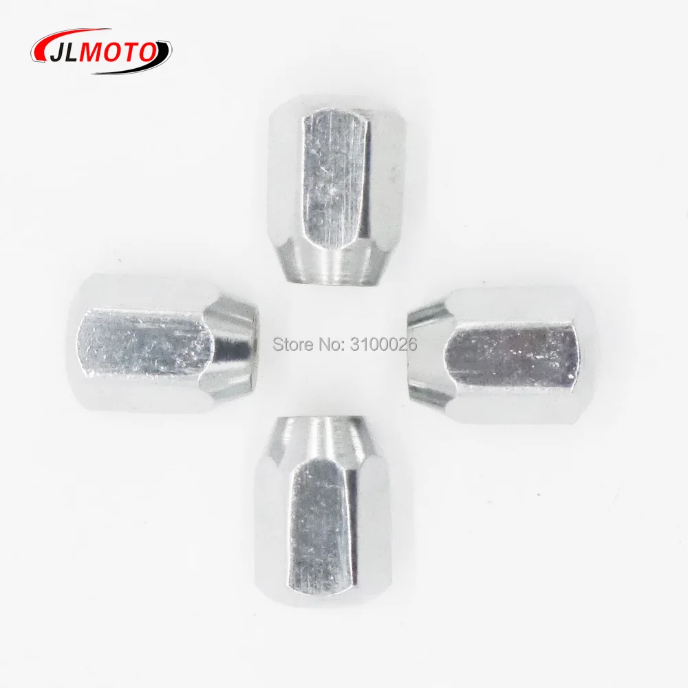 Tuerca de cubo de rueda cromada M10X1.25, 4 piezas, 18mm, apta para llanta de aleación de aluminio, ATV, Scooter, Buggy, UTV, Quad Bike, vehículo,