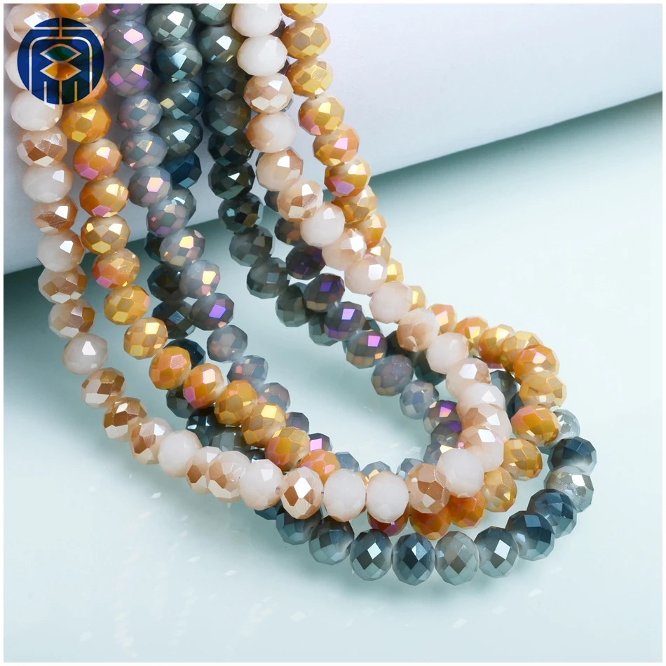 JuleeCrystal 4mm 6mm Rondelle Faceted Beads Austria Crystal Glass Beads for Jewelry Making