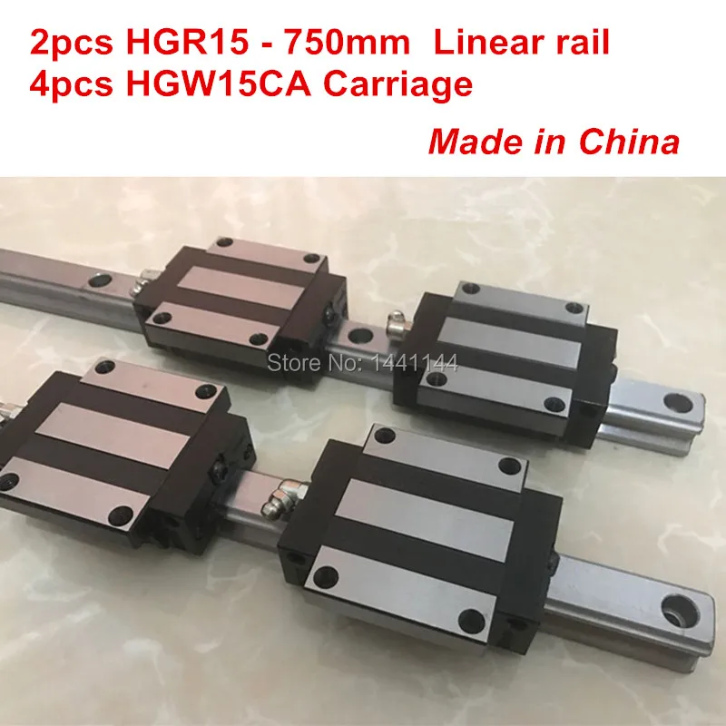 

HGR15 linear guide rail: 2pcs HGR15 - 750mm + 4pcs HGW15CA linear block carriage CNC parts