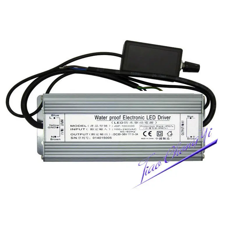 100W LED Driver DC30-36V 3000mA moc transformatora Adapter do zasilacza do lamp LED