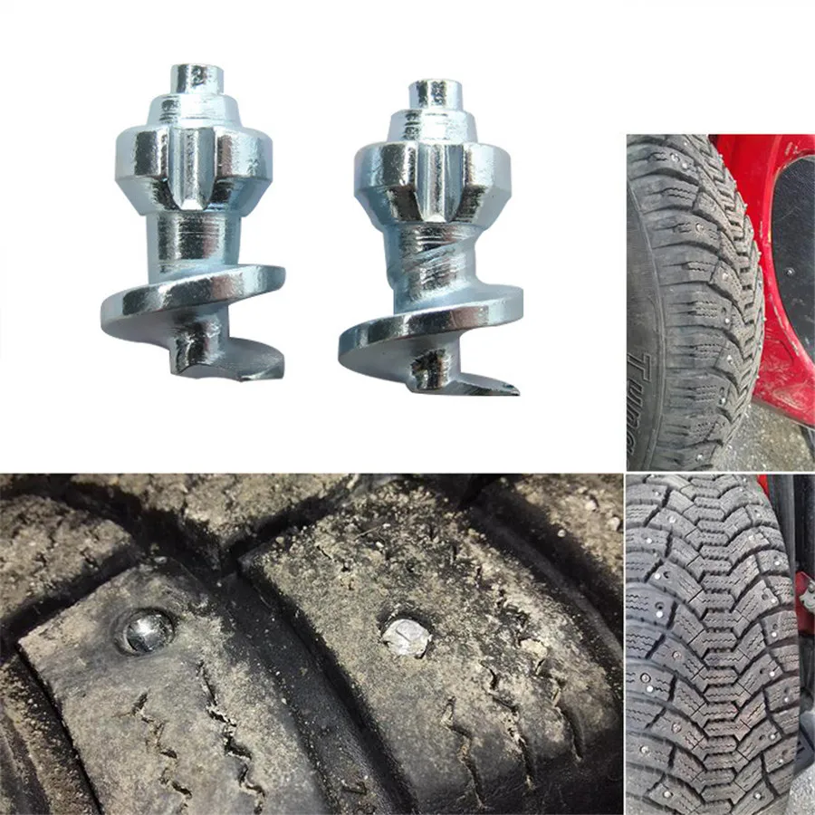 50pcs/lot 15.2x9mm Car Bike Motorcycle Wheel Tires Studs Screw Snow Spikes Chains Grip Winter with Install Sleeve Tool