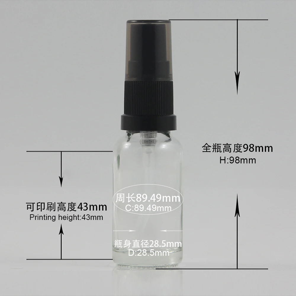 

Empty perfume bottle manufacturer Mist Sprayer Container Travel Refillable Bottle Transparent Glass Bottle 20ml