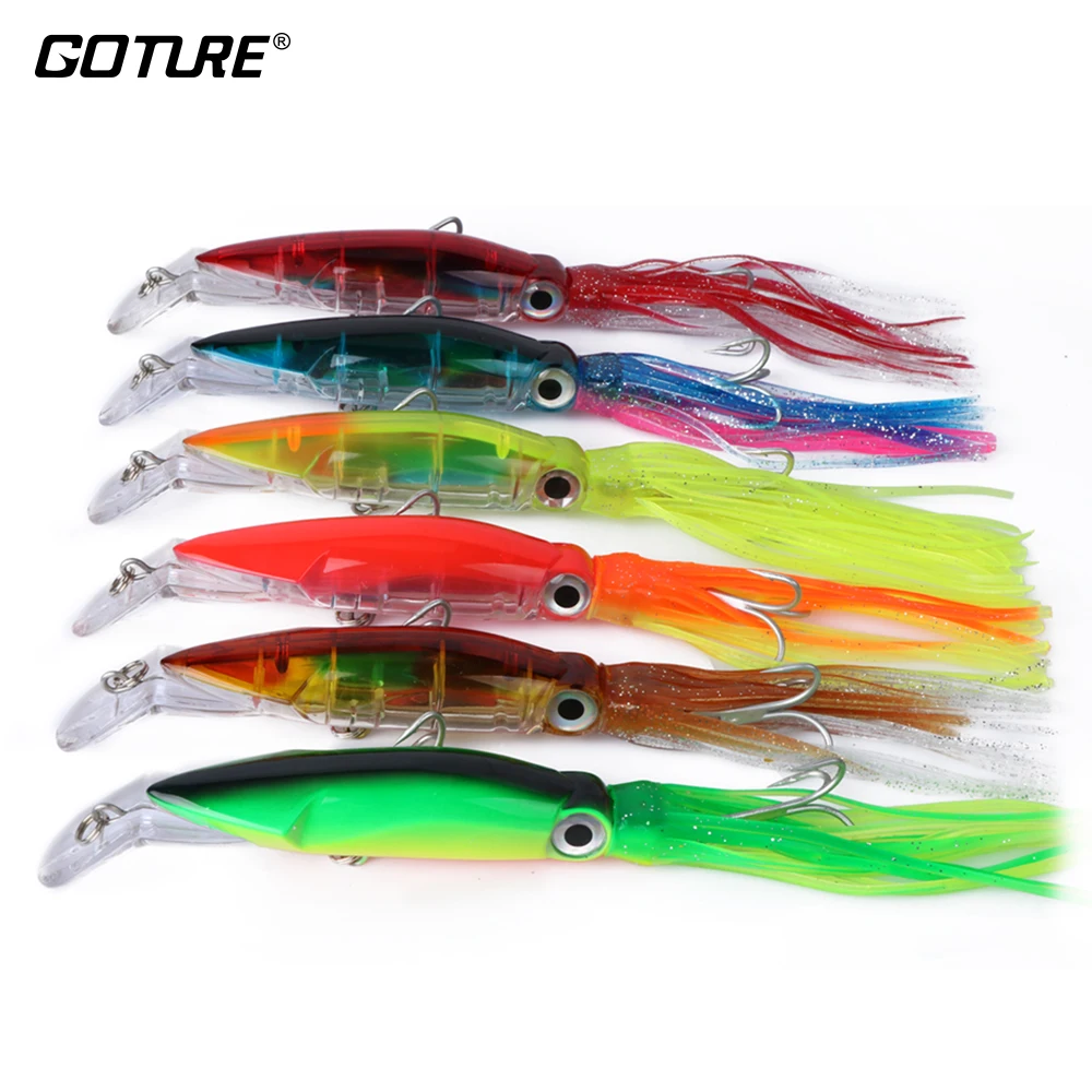 

Goture 6pcs/set Squid Fishing Lure 40g 14cm Trolling Bait Jig Lure Hard Fishing Wobblers Fake Lure Crankbait Swimbait Carp Lures