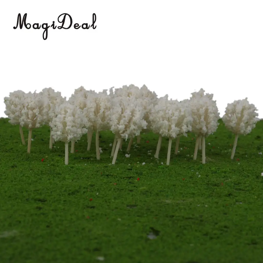 50Pcs 1/300 Scale 4cm Dark Green Model Trees Z Scale Train Street Park Countryside Model Building Scenery Landscape 4Colors