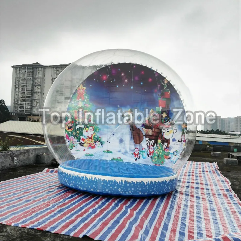 Boule à neige gonflable en PVC transparent avec souffleur, beau photomaton pour prendre des photos, Noël