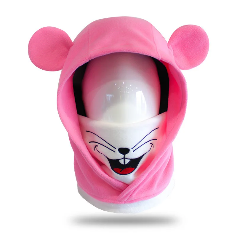 GSOU SNOW winter Ski headgear 2019 New Windproof warm fleece hat Cute expression design hat with mask Snow hat for men women kid