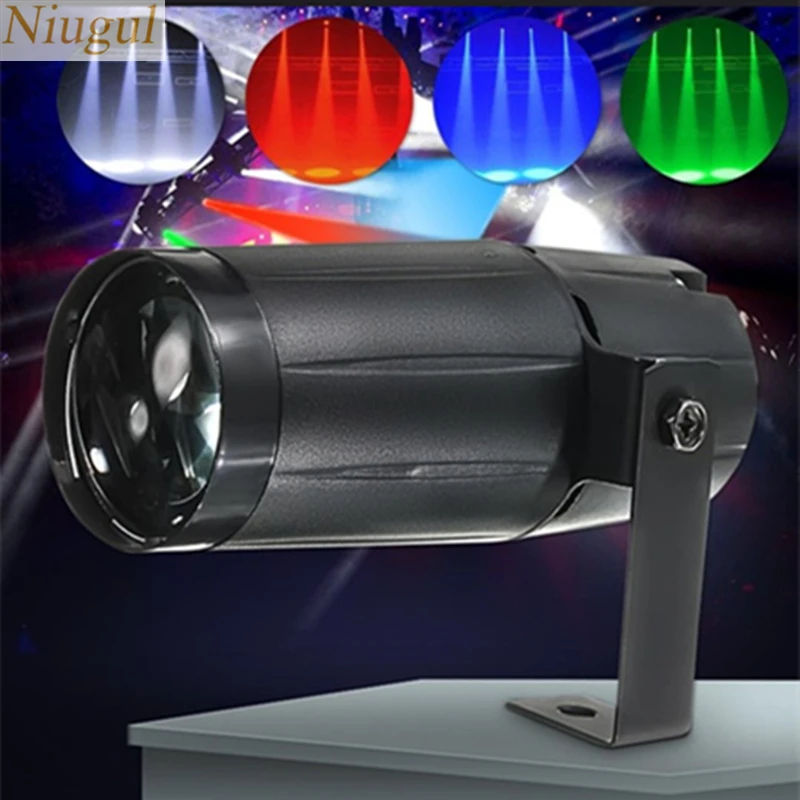 LED Spotlight, LED Pinspot Light RGBW Stage Beam Effects LED Spot Light, DJ Mirror Ball Light For Disco Party Spot Lighting