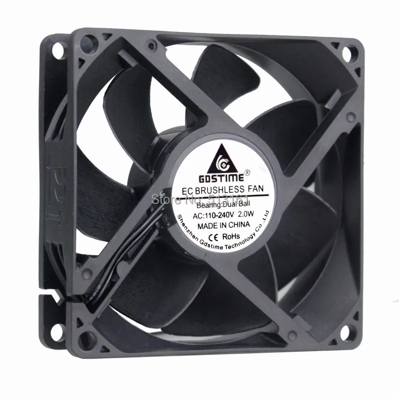 

2 Pieces Gdstime 90mm 92mm x 25mm AC 110V 115V 120V 220V 240V Fan EC Brushless Cooling Cooler Fan Axial Fan