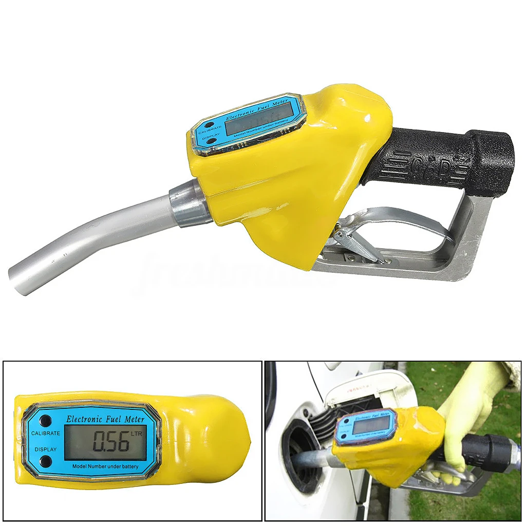 Electronics Fuel Gasoline Petrol Oil Delivery Transfer Tool Nozzle Dispenser Flow Meter