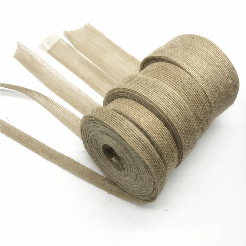 6mm-38mm 5yards Natural Vintage Jute Burlap Ribbon DIY Weddings Belt Strap Floristry Wedding Party Decoration Crafts