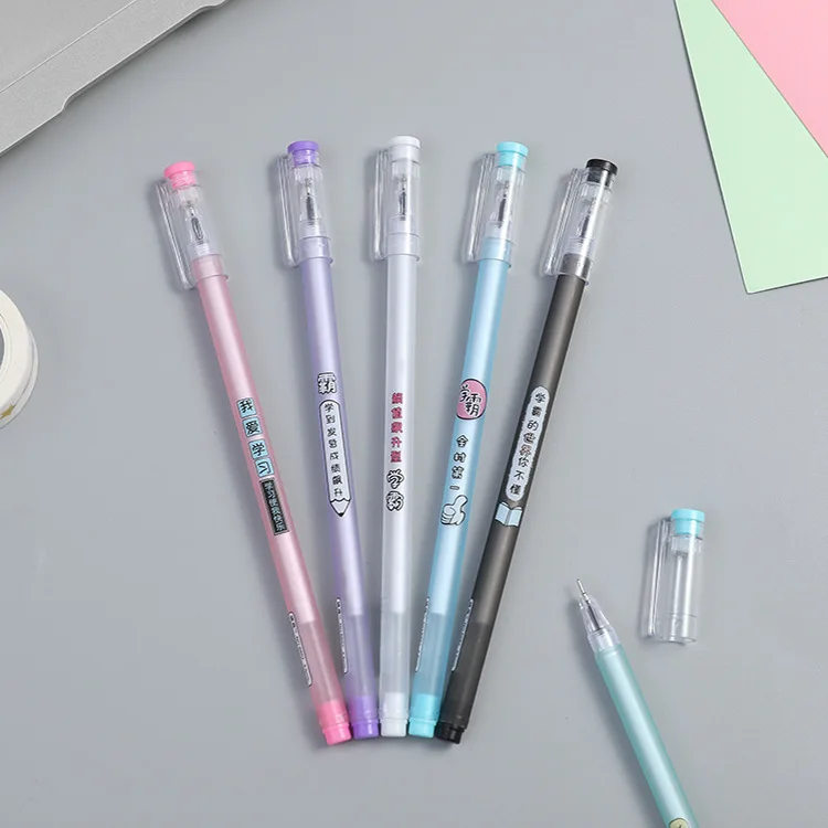 Manufacturer Direct Creative Transparent PA Gel Pen Cute Cartoon Stationery with the Word Painted Water-Based Pen