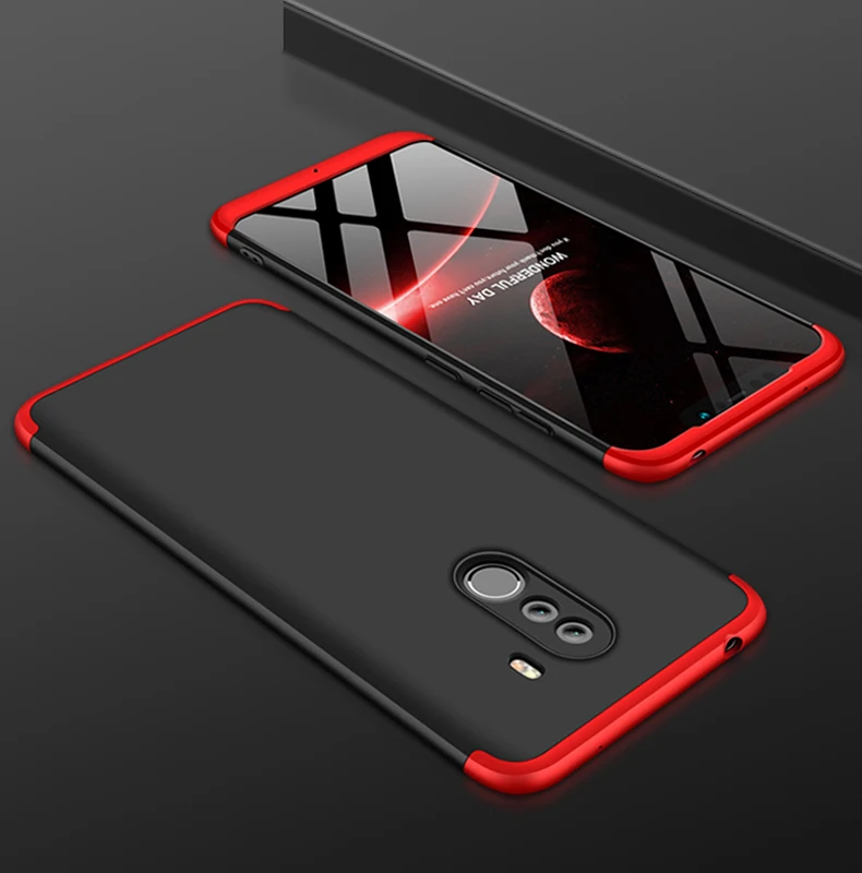 For Xiaomi Mi POCO PHONE F1 Case 360 Degree Full Body Cover Case For Xiaomi Pocophone F1 Mi Poco F1 PocoF1 with Glass Protector