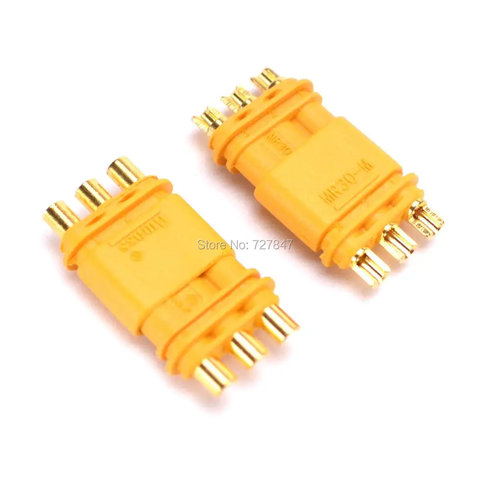 5 / 10 / 20 pairs Amass MR30 MR30-M Connector Plug With Sheath Female Male RC Gold Plated for Lipo Battery Multicopter Airplane