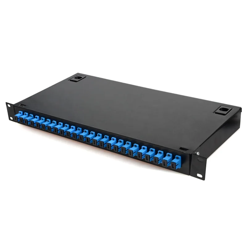 

24 Port Fiber Patch Panel SC FC LC Pigtail ODF 1U Optical Fiber Terminal Box Optical Fiber Distribution Frame Factory wholesale