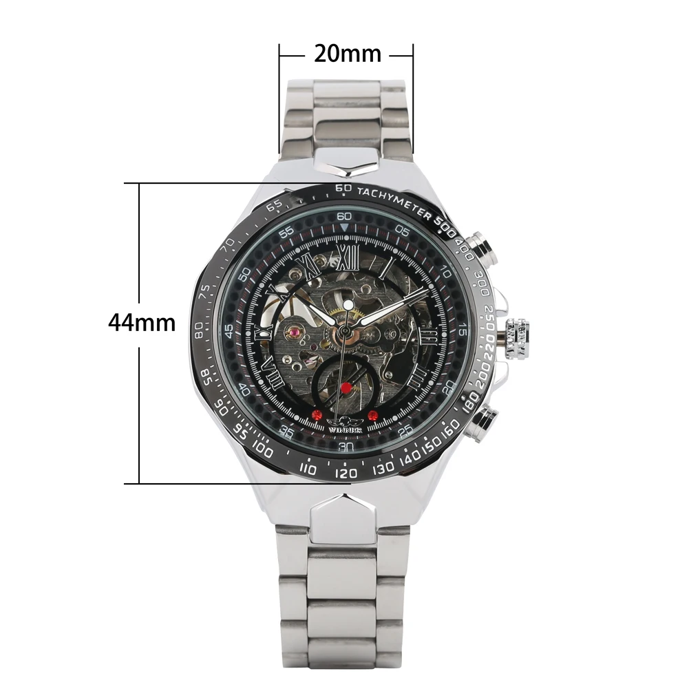 Men\'s Luxury Automatic Mechanical Watch Stainless Steel Case Band Business Casual Skeleton Luminous Watch Great Gift